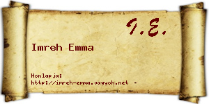 Imreh Emma névjegykártya